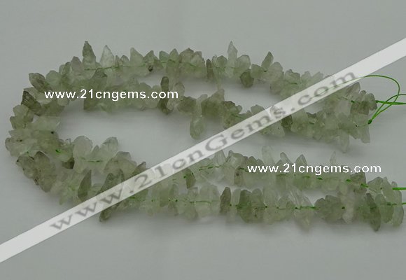 CTD410 Top drilled 4*8mm - 6*15mm nuggets green quartz beads