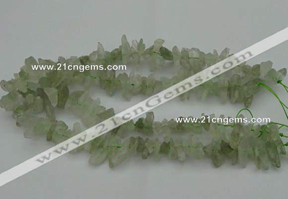 CTD411 Top drilled 6*15mm - 8*25mm nuggets green quartz beads