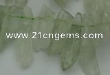 CTD412 Top drilled 8*25mm - 12*40mm nuggets green quartz beads