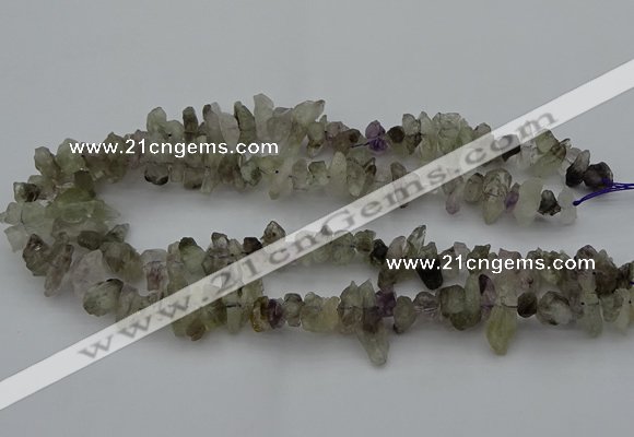 CTD413 Top drilled 4*8mm - 6*15mm nuggets green quartz beads