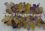 CTD420 Top drilled 12*25mm - 18*40mm nuggets amethyst & citrine beads