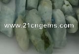 CTD422 Top drilled 10*20mm - 18*35mm nuggets aquamarine beads