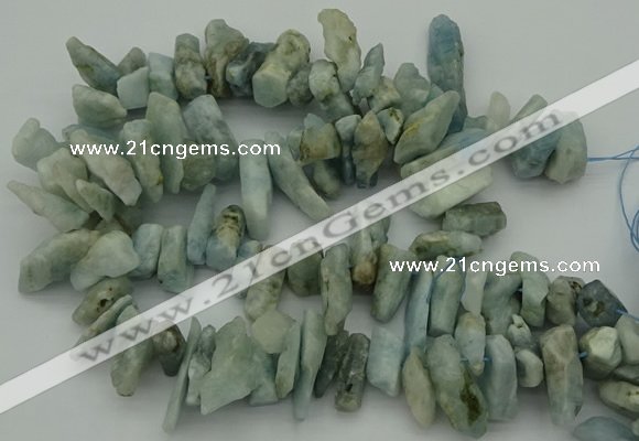 CTD422 Top drilled 10*20mm - 18*35mm nuggets aquamarine beads