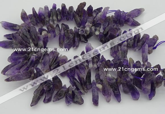 CTD426 Top drilled 6*15mm - 8*25mm nuggets amethyst beads