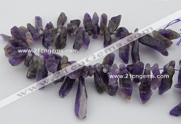 CTD427 Top drilled 8*25mm - 12*40mm nuggets amethyst beads