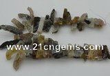 CTD436 Top drilled 10*20mm - 12*45mm sticks druzy agate beads