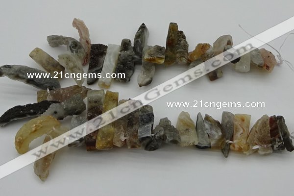 CTD436 Top drilled 10*20mm - 12*45mm sticks druzy agate beads