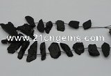 CTD438 Top drilled 10*25mm - 20*45mm freeform black tourmaline beads