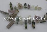 CTD442 Top drilled 10*20mm - 12*50mm sticks druzy amethyst beads