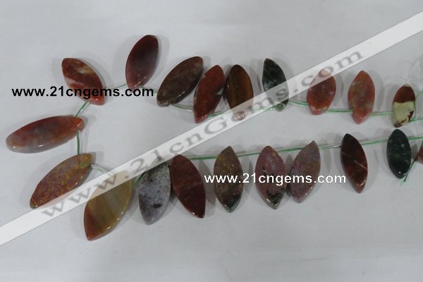 CTD46 Top drilled 12*23mm – 18*50mm marquise Indian agate beads