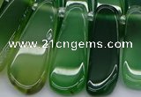 CTD469 15.5 inches 12*25mm - 15*45mm freeform green agate beads