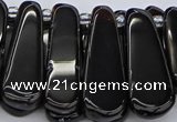 CTD470 15.5 inches 12*25mm - 15*45mm freeform black agate beads