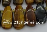 CTD474 15.5 inches 12*25mm - 15*45mm freeform yellow tiger eye beads