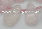 CTD480 Top drilled 10*22mm - 15*45mm freeform rose quartz beads