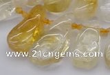 CTD482 Top drilled 10*22mm - 15*45mm freeform citrine beads