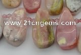 CTD486 Top drilled 10*22mm - 15*45mm freeform pink opal beads