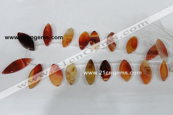 CTD49 Top drilled 13*30mm – 18*45mm marquise agate gemstone beads