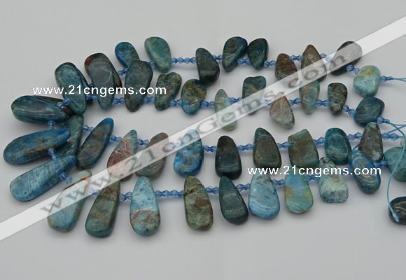 CTD491 Top drilled 10*22mm - 15*45mm freeform apatite beads