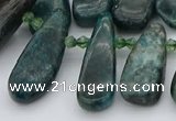 CTD492 Top drilled 10*22mm - 15*45mm freeform green apatite beads