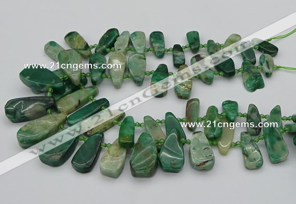 CTD493 Top drilled 10*22mm - 15*45mm freeform African jade beads