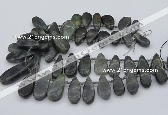 CTD495 Top drilled 10*22mm - 15*45mm freeform labradorite beads