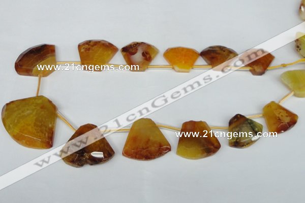 CTD507 Top drilled 25*30mm - 35*40mm freeform agate beads