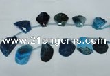 CTD509 Top drilled 25*30mm - 35*40mm freeform agate beads
