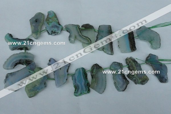 CTD515 Top drilled 15*25mm - 25*35mm freeform agate beads