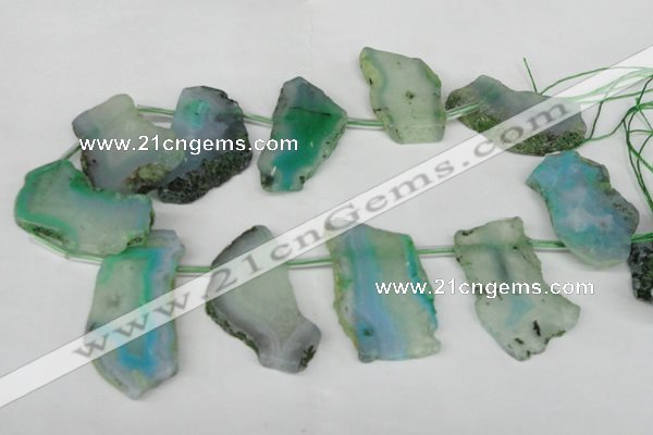 CTD516 Top drilled 20*35mm - 35*48mm freeform agate beads