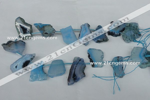 CTD517 Top drilled 15*25mm - 25*35mm freeform agate beads