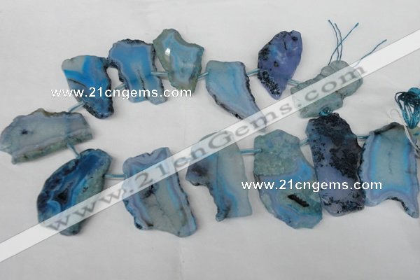 CTD518 Top drilled 20*35mm - 35*48mm freeform agate beads