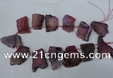 CTD521 Top drilled 20*30mm - 30*45mm freeform agate beads