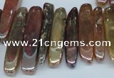 CTD525 Top drilled 10*25mm - 10*60mm wand plated agate beads