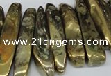 CTD527 Top drilled 10*25mm - 10*60mm wand plated agate beads