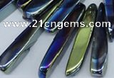 CTD528 Top drilled 10*25mm - 10*60mm wand plated agate beads