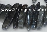 CTD530 Top drilled 10*25mm - 10*60mm wand plated agate beads
