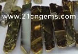 CTD533 Top drilled 10*30mm - 10*65mm wand plated agate beads