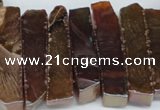 CTD534 Top drilled 10*30mm - 10*65mm wand plated agate beads