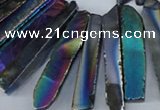 CTD536 Top drilled 10*30mm - 10*65mm wand plated agate beads