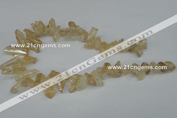 CTD540 Top drilled 8*15mm - 10*25mm nuggets plated quartz beads