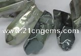 CTD543 Top drilled 10*20mm - 12*35mm nuggets plated quartz beads