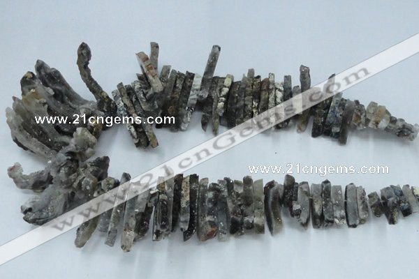 CTD555 Top drilled 6*15mm - 10*40mm wand agate beads