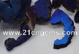 CTD566 Top drilled 10*20mm - 10*40mm freeform plated agate beads