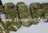 CTD569 Top drilled 15*25mm - 20*65mm freeform plated agate beads