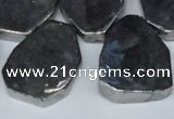 CTD571 Top drilled 20*30mm - 30*45mm freeform plated agate beads