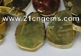 CTD572 Top drilled 20*30mm - 30*45mm freeform plated agate beads