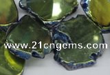 CTD573 Top drilled 20*30mm - 30*45mm freeform plated agate beads