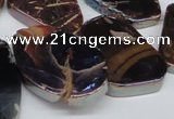 CTD574 Top drilled 20*30mm - 30*45mm freeform plated agate beads