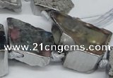 CTD577 Top drilled 20*30mm - 30*50mm freeform plated agate beads