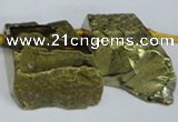 CTD578 Top drilled 20*30mm - 30*50mm freeform plated agate beads